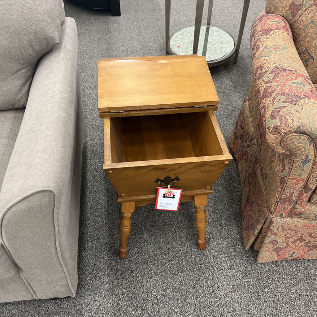 Vintage Oak Storage End Table