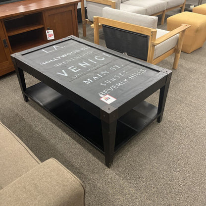 Black Coffee Table w/ White Writing