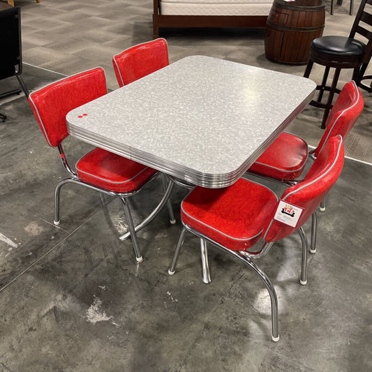 Retro Style 5pc. Red Dining Set