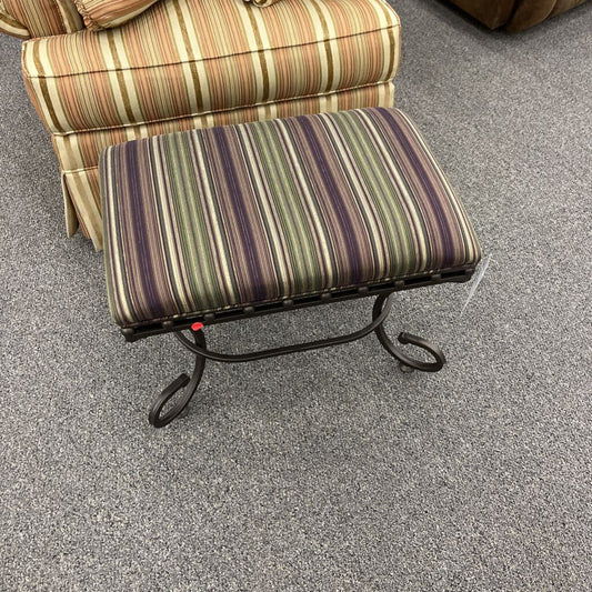 Purple&Green Striped Ottoman