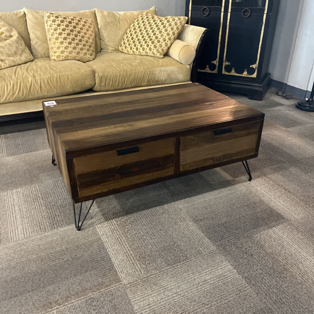 Rustic 4 Drawer Coffee Table