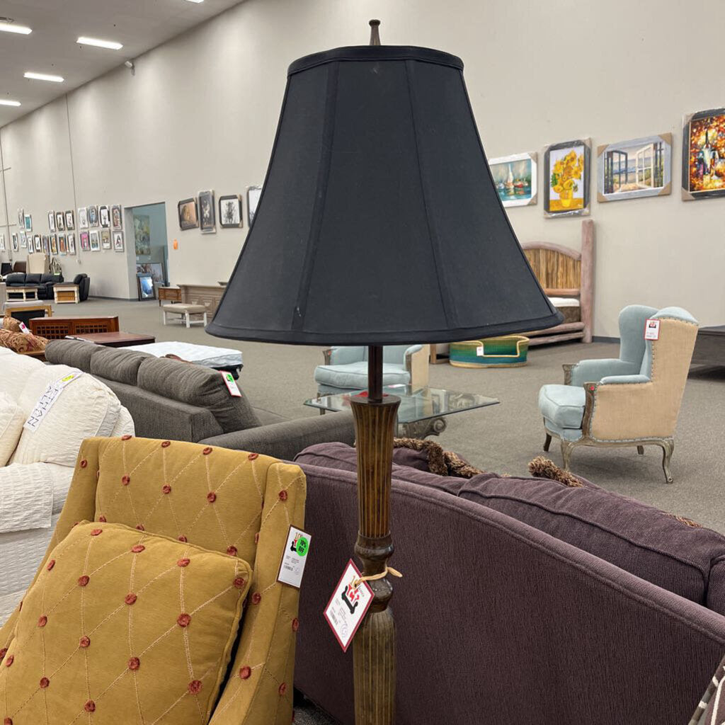 Brown Floor Lamp Black Shade