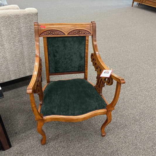 Vintage Green Wood Arm Chair