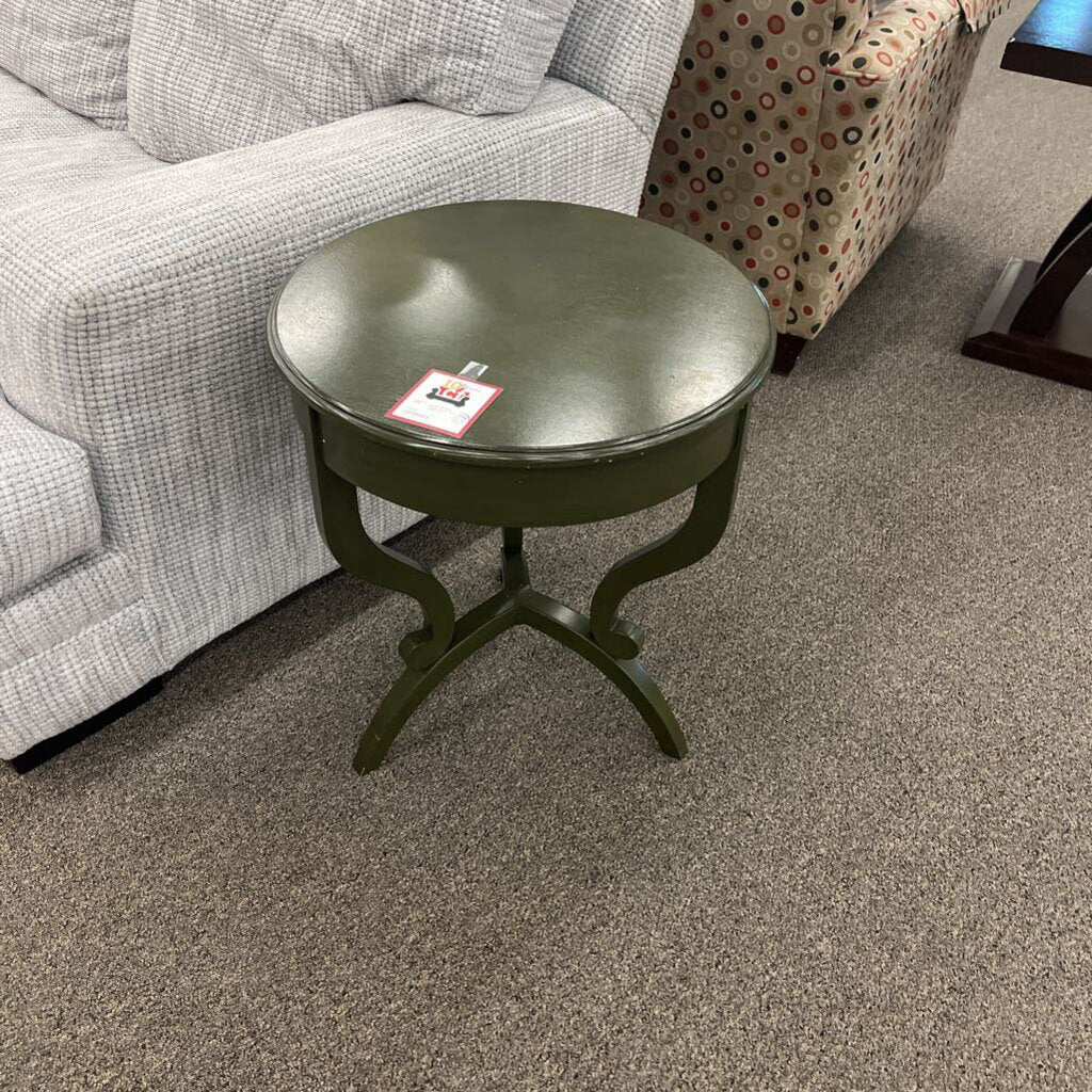 Round Green End Table