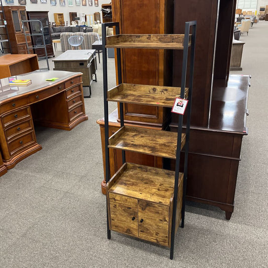 Rustic Ladder Shelf w/ Cabinet