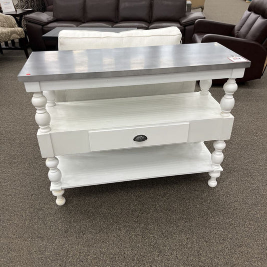 White & Gray Entry Table