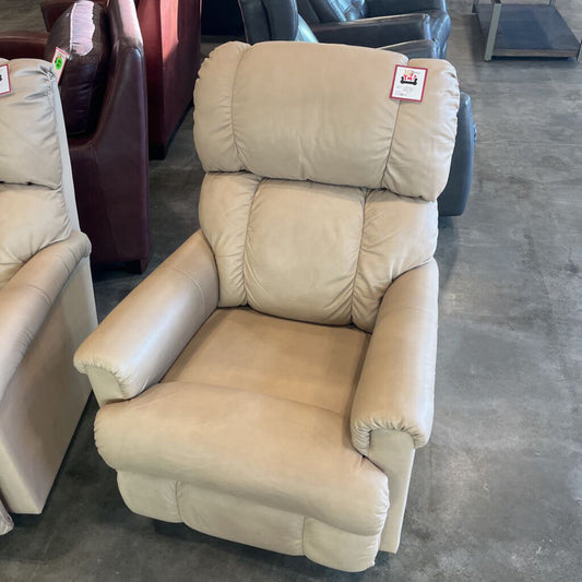 Pinnacle Beige Leather Recliner