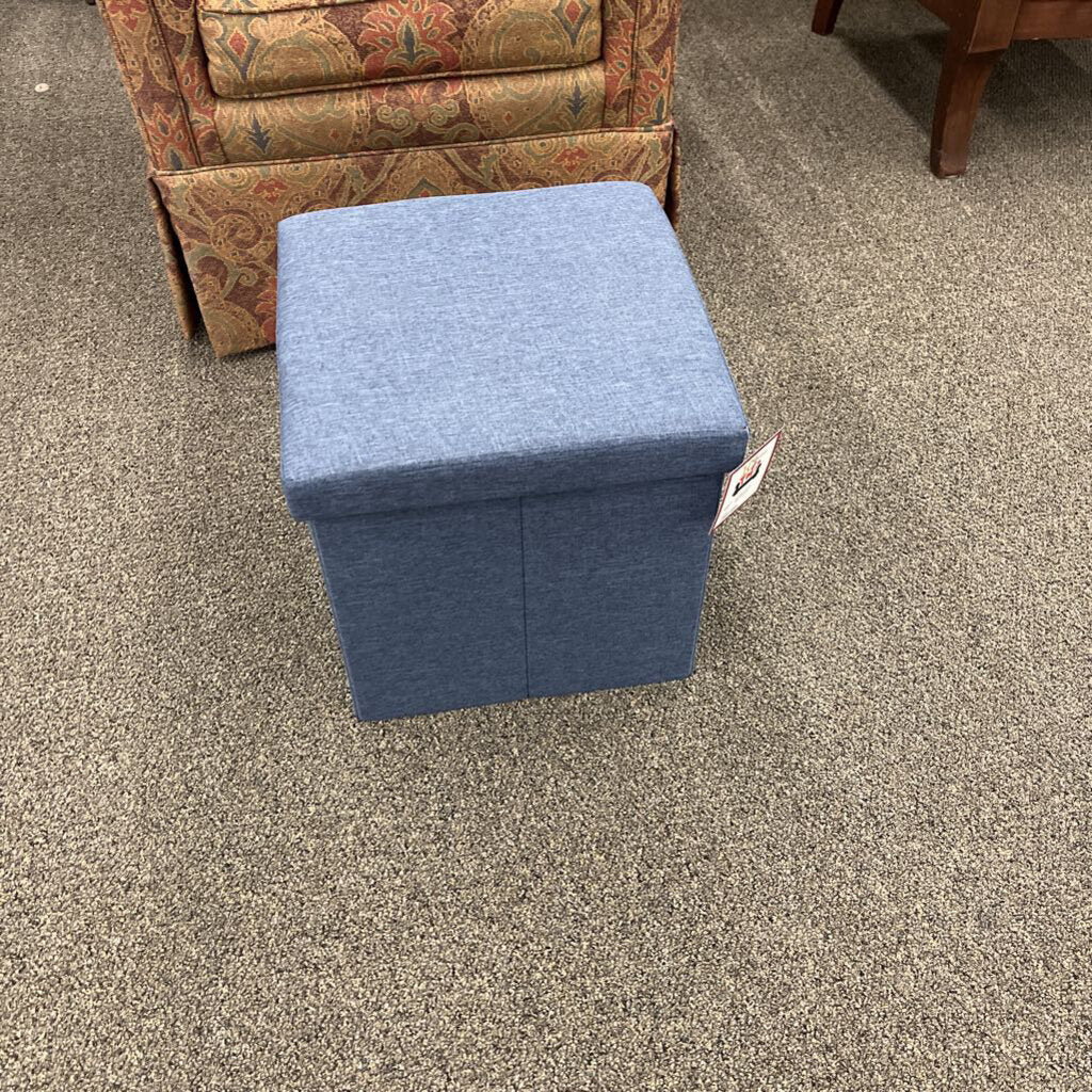 Blue Storage Ottoman