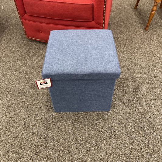 Blue Storage Ottoman