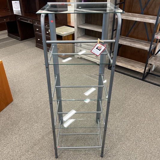 Gray Metal & Glass Shelf