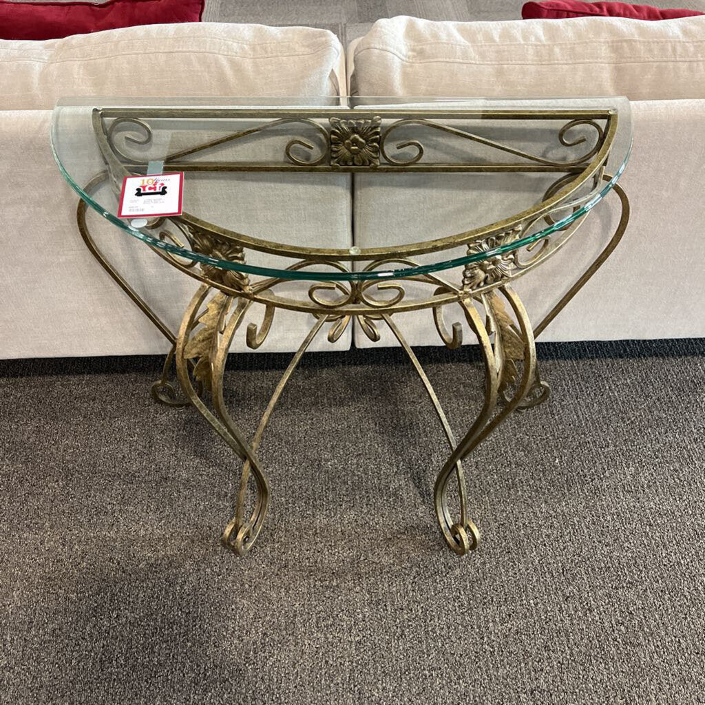 Gold & Glass Entry Table