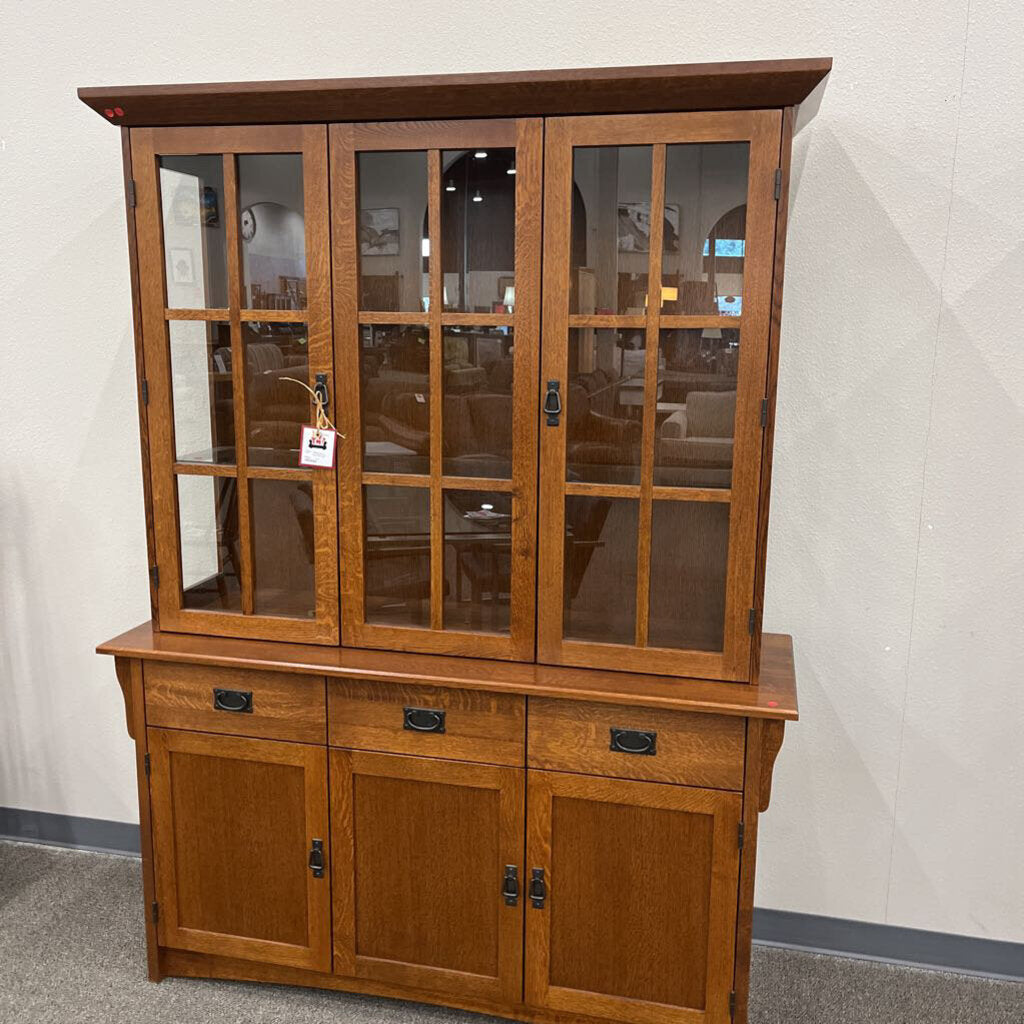 2pc. Mission Style China Hutch