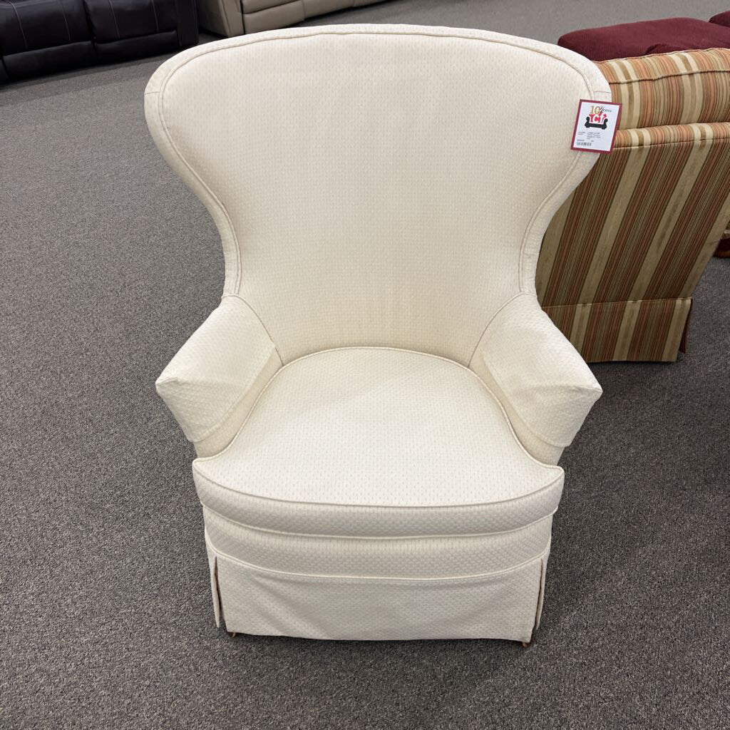 White Parsons Wingback Chair