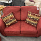 Red Fabric Loveseat