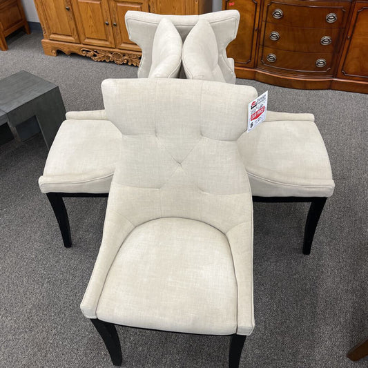 Set of 4 Beige Fabric Chairs