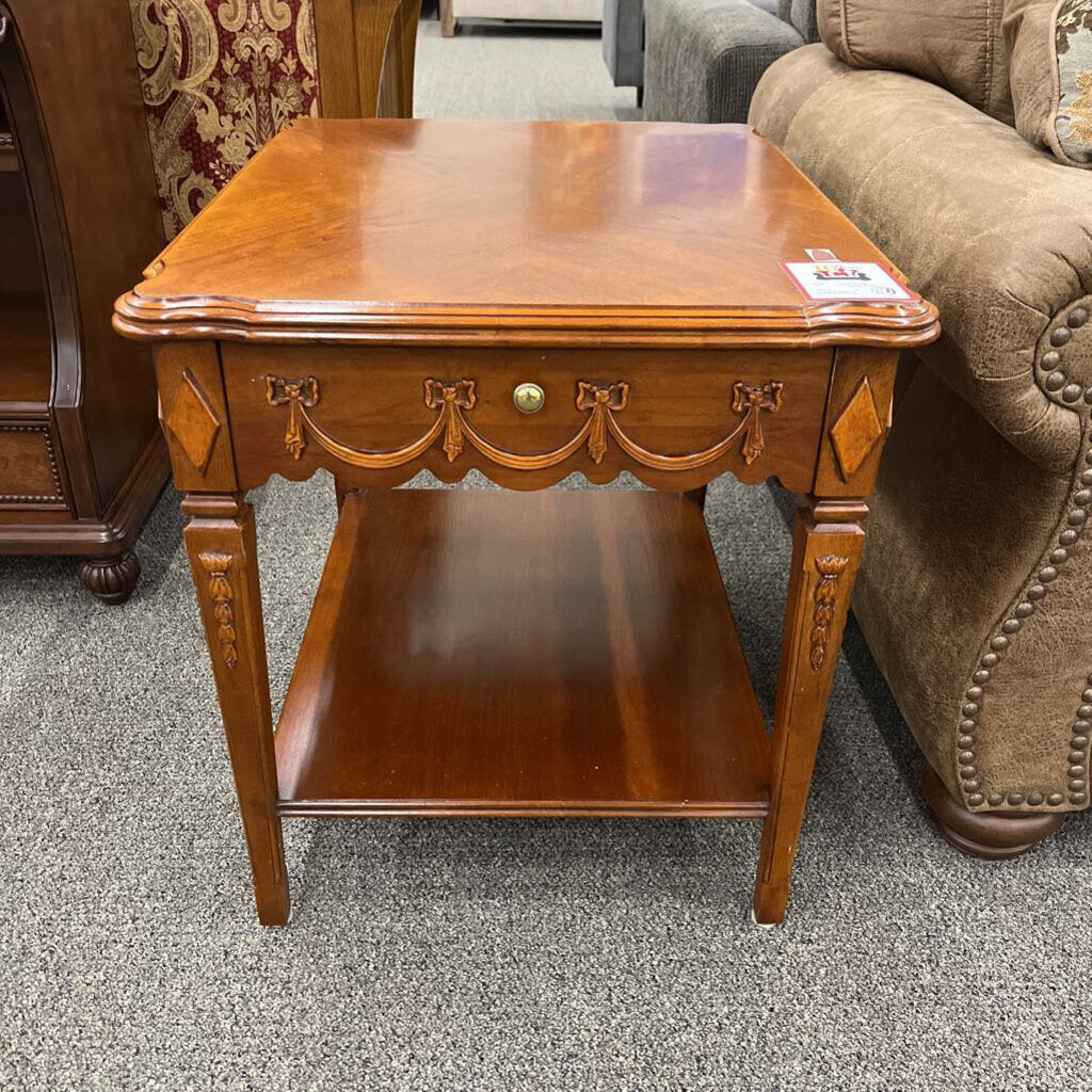 Cherry Side Table w/ Drawer