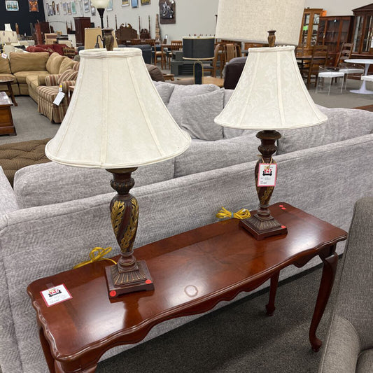 Pair of Brown & Gold Lamps