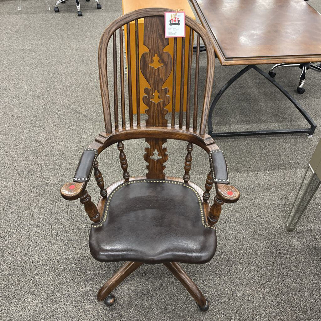 Oak & Leather Chair