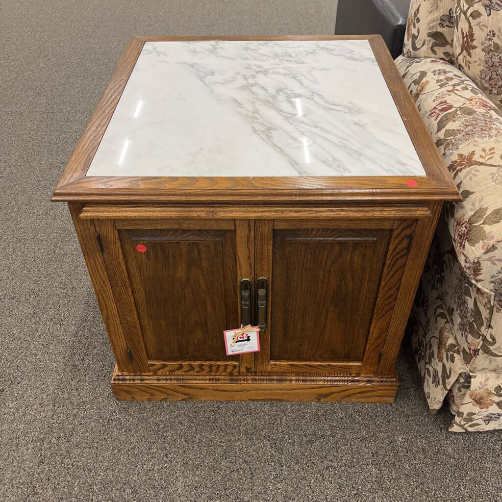 Marble Top End Table