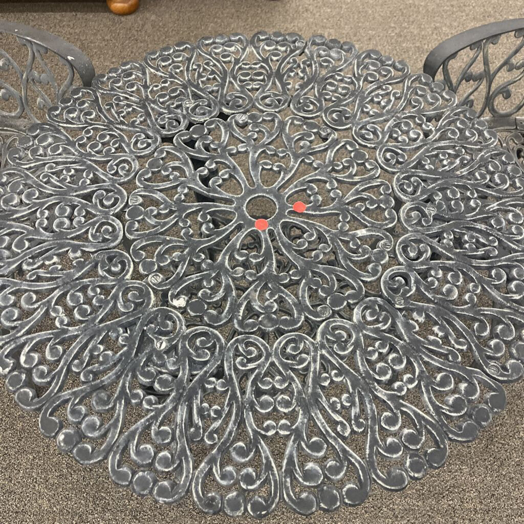 Cast Aluminum Table w/ 2 Chairs