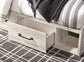 Cambeck King Panel Bed with 2 Storage Drawers with Mirrored Dresser, Chest and Nightstand