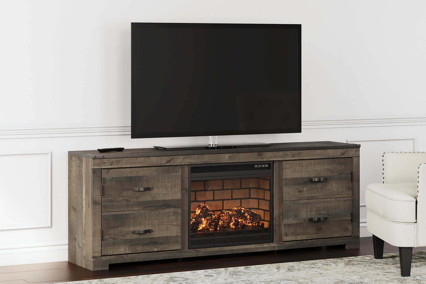 Trinell 72" TV Stand with Electric Fireplace