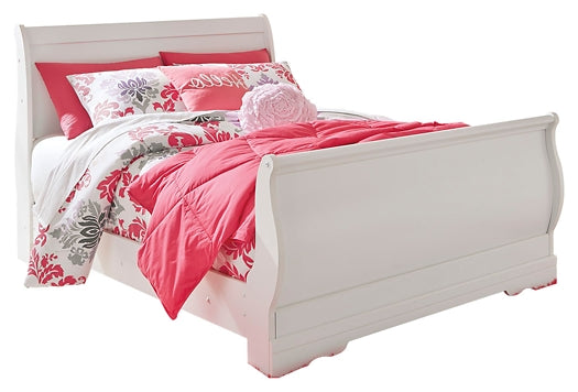 Anarasia Full Sleigh Bed with Mirrored Dresser