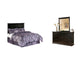 Maribel Full Panel Headboard with Mirrored Dresser