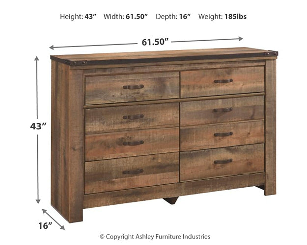 Trinell Queen Poster Bed with Dresser