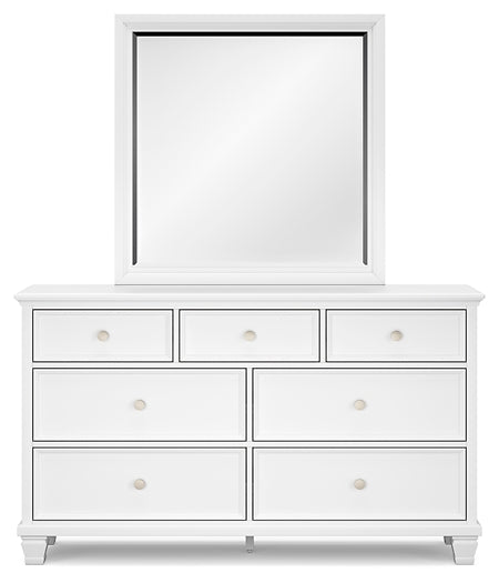 Fortman Queen Panel Bed with Mirrored Dresser, Chest and 2 Nightstands