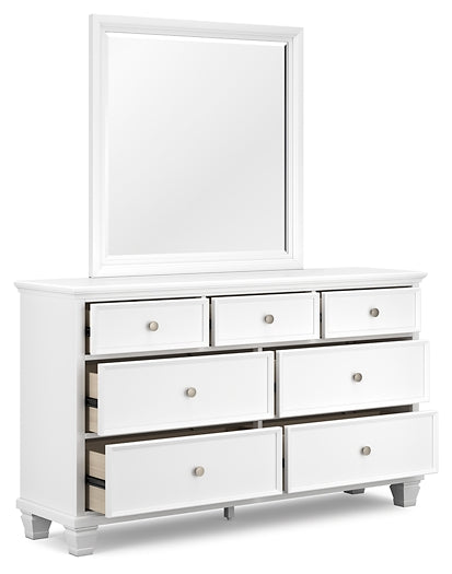 Fortman Twin Panel Bed with Mirrored Dresser and 2 Nightstands