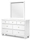 Fortman Queen Panel Bed with Mirrored Dresser and Nightstand