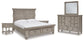 Harrastone King Panel Bed with Mirrored Dresser and 2 Nightstands