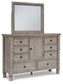 Harrastone King Panel Bed with Mirrored Dresser