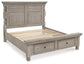 Harrastone California King Panel Bed with Mirrored Dresser