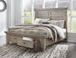 Harrastone California King Panel Bed with Mirrored Dresser