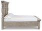 Harrastone California King Panel Bed with Mirrored Dresser