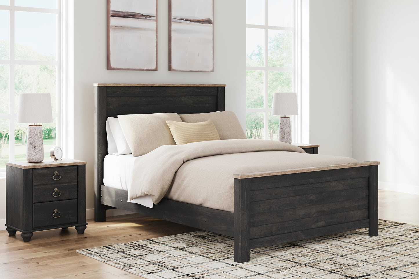 Nanforth Queen Panel Bed with Dresser and Nightstand