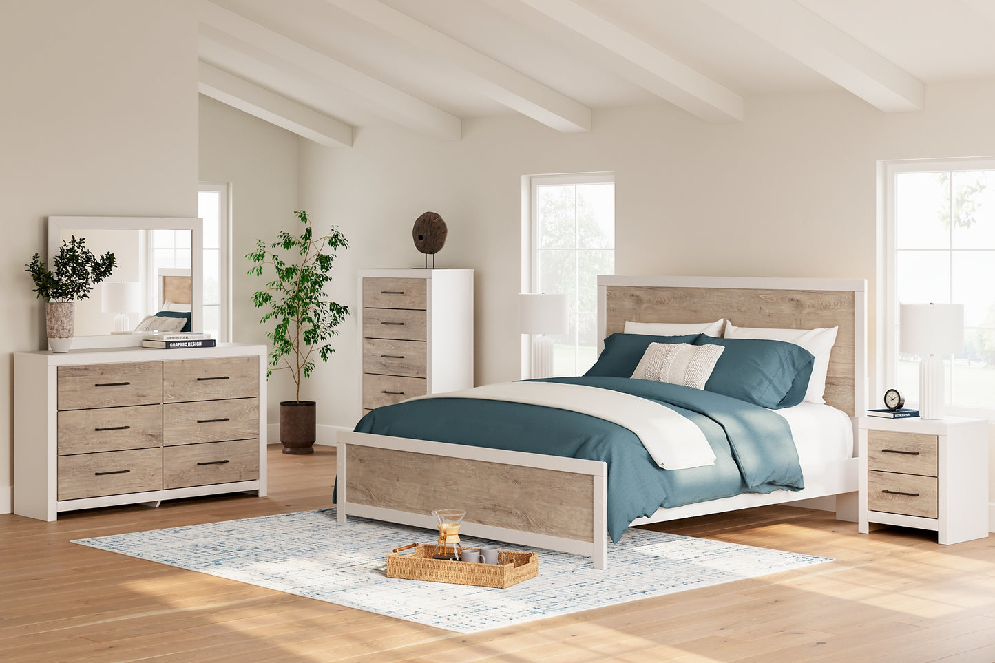 Charbitt King Panel Bed with Dresser and Nightstand