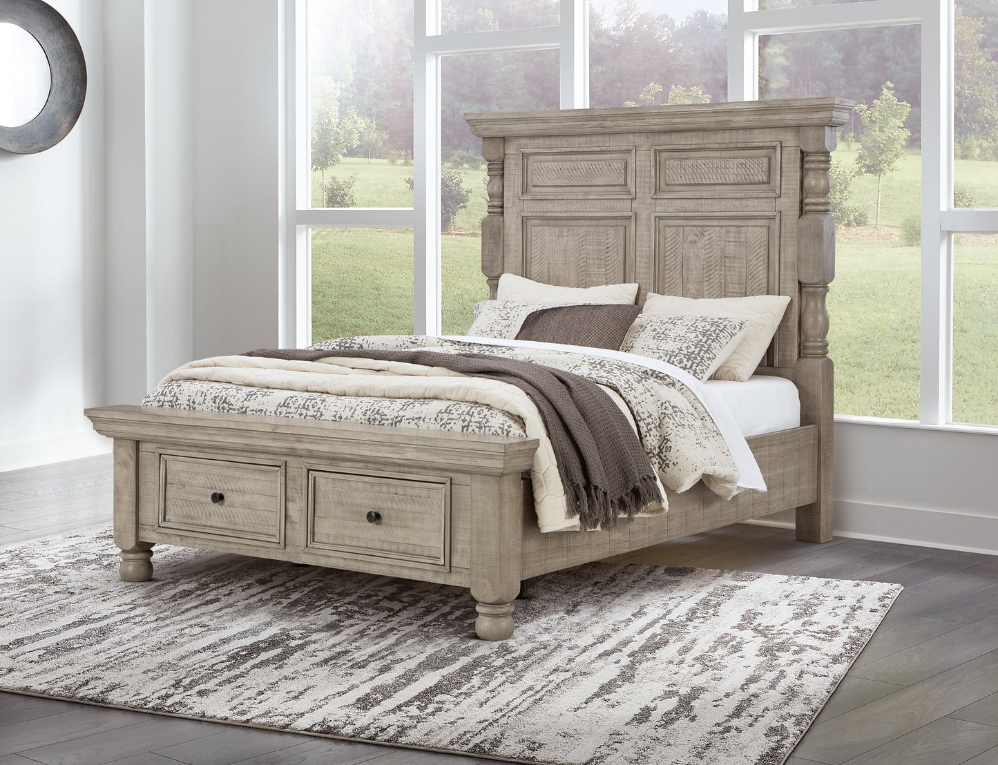 Harrastone Queen Panel Bed with Dresser and Nightstand