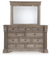 Blairhurst Queen Panel Bed with Mirrored Dresser