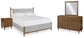 Lyncott California King Upholstered Bed with Mirrored Dresser and Nightstand