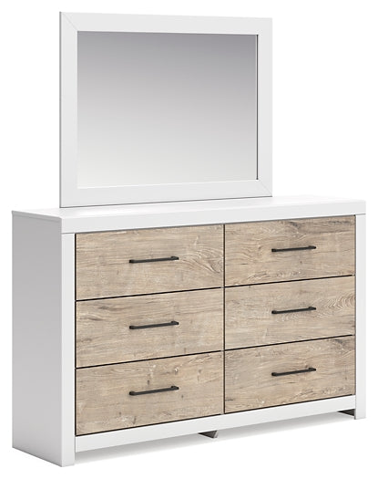 Charbitt Full Panel Bed with Mirrored Dresser and Chest