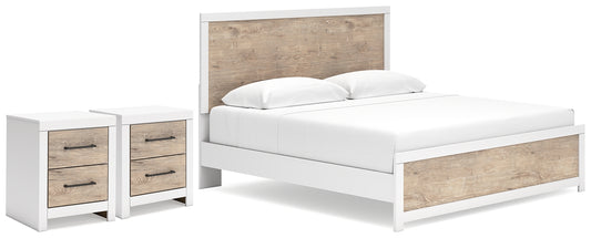 Charbitt King Panel Bed with 2 Nightstands