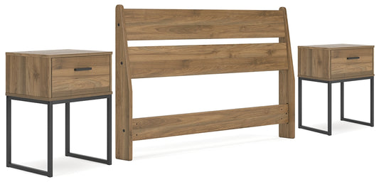 Deanlow Full Panel Headboard with 2 Nightstands