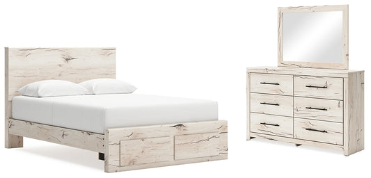 Lawroy Queen Panel Storage Bed with Mirrored Dresser