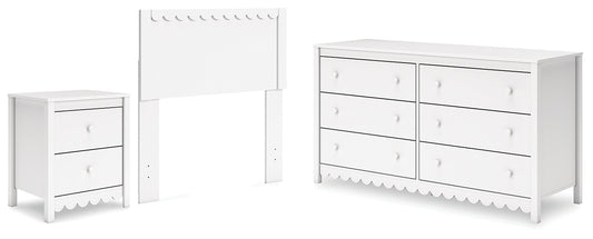 Hallityn Twin Panel Headboard with Dresser and Nightstand