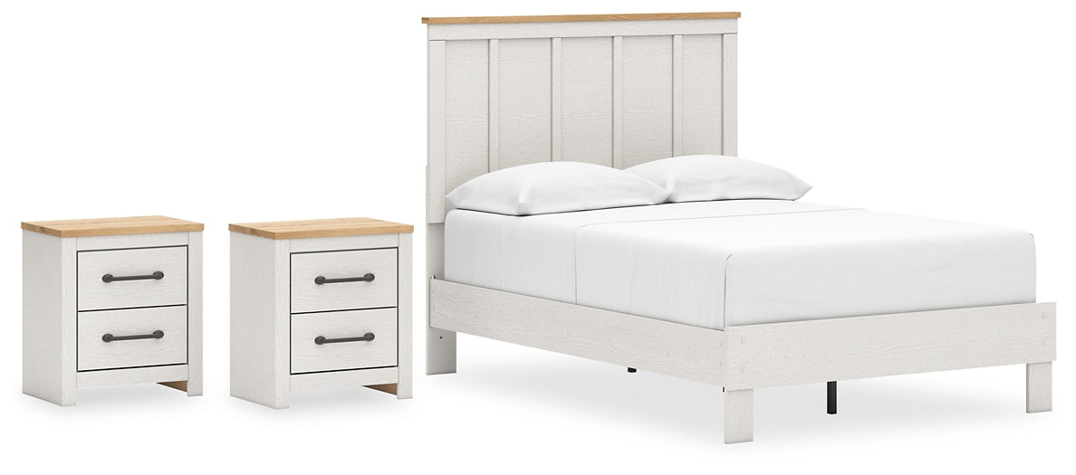 Linnocreek Full Panel Bed with 2 Nightstands