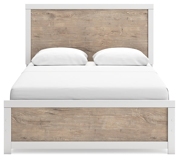 Charbitt Queen Panel Bed with Mirrored Dresser and 2 Nightstands