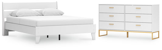 Socalle Queen Panel Platform Bed with Dresser